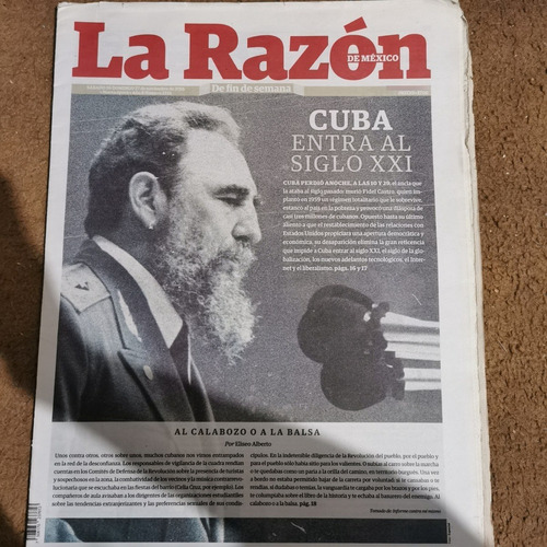 Periodico La Razon, Muerte De Fidel Cuba Entra Al Siglo Xxi