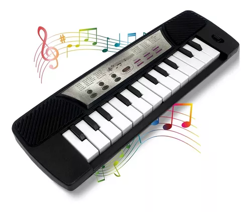 Teclado Infantil Brinquedo Musical Piano P/ Bebês Órgão Som Cor Preto