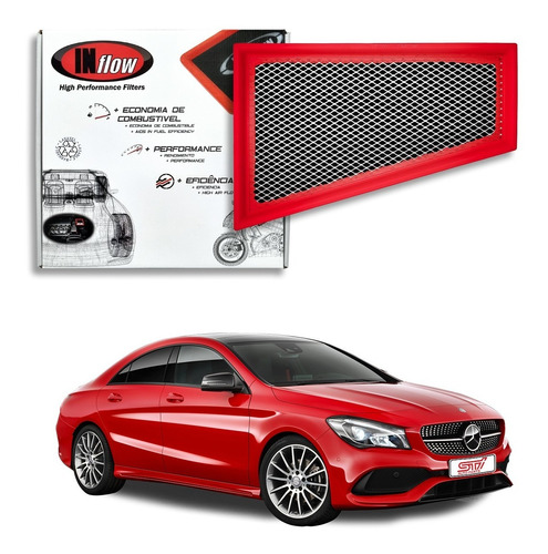 Filtro Ar Esportivo Inflow Mercedes-benz Cla200 1.6 Cgi 2018