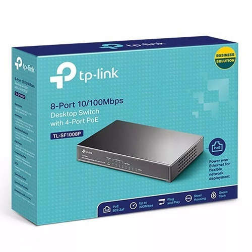 Switch Tp-link 8 Puertos Con 4 Puertos Poe Para Escritorio