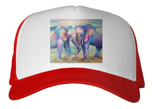 Gorra Elefantes Juntos Pintura Art