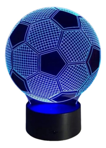 Lampara Led Ilusión 3d Pelota Futbol De 7 Colores