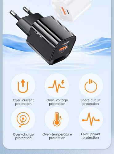 Mini Cargador Celular Gan /carga Rapida/2 En 1/ Usb A Tipo C