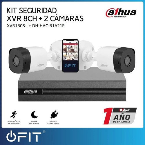 Imagen 2 de 11 de Kit Seguridad Dahua Full Hd Dvr 8ch + 2 Bullet + Cable