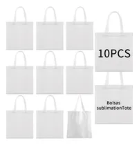 Comprar 10pcs Tote Bag Bolsas De Manta Cruda 40 X 35cm. 100% Algodón