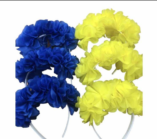 Vinchas Flores Colores Boca Junior Pack X 12