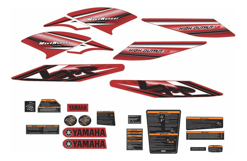 Kit Adesivos Jet Ski Yamaha Vxr 1.8 Vermelho / Vinho 