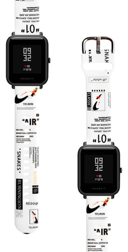 Correa Compatible Para Amazfit Bip Nike Air Blanco