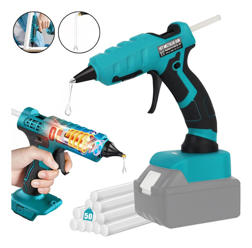 Pistola De Silicon Caliente Eléctrica Pegamento 50 Barras Color Azul
