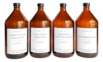 Comprar Set X 4 Botellon Envase Vidrio Ambar 1 Litro + Etiqueta