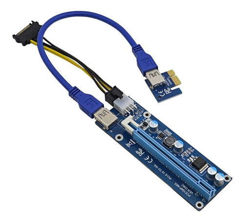 Imagem 2 de 2 de Cabo Riser Mineração Pci 1x To 16x Mini Pci-e 3.0 Usb 60cm