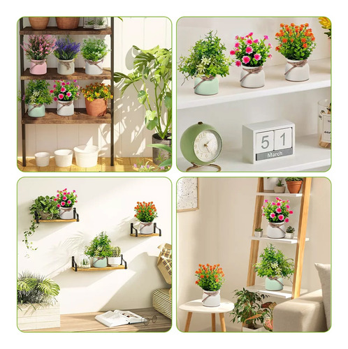 Plantas Artificiales Decorativas Macetas Flores Artificiales