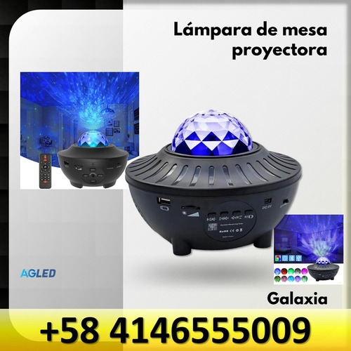 Lampara Led Proyectora De Mesa Galaxia Bluetooth