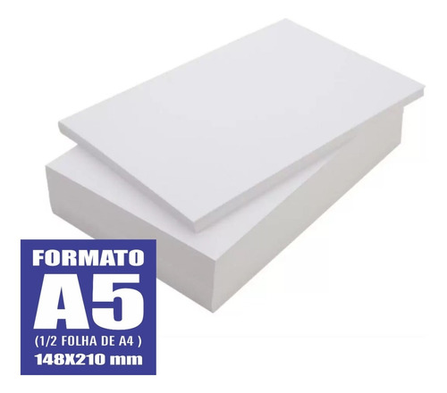 Papel Sulfite Branco 90g Formato A5 Folhas 210x148 4500 Fls