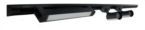 Kit Trilho Eletrificado 2m C/ 4 Spot 7w E 2 Difusa Led 20w Cor Preto 4000k (branco Neutro)