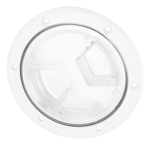 Placa Abs Redonda Blanca Con Tapa Transparente Para Acceso A