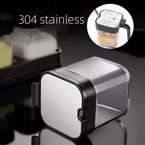 Tarro De Azúcar Para Condimentos Con Tapa Y Cuchara, 3 Unida