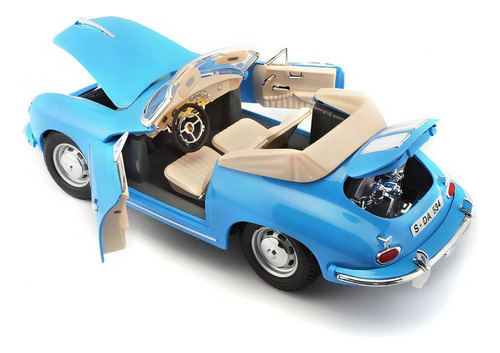 Auto Escala Porsche 356b Cabriolet 1961 1:18 Burago - Luico Color Celeste