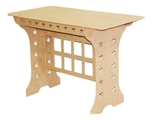 Mesa Estrela 100x60 Cm Altura 80 Cm Mdf Cru 6mm Porta Balão