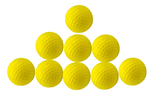 10 Uds Pelota De Entrenamiento Para Golf Elástica Amarilla