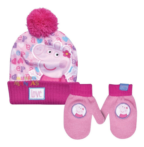 Combo Gorro Y Guantes Peppa Pig 711 Footy Mundo Manias