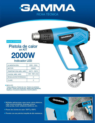 Pistola De Calor 220v/50hz + Accesorios