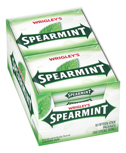 Spearmint Wrigley's - Goma De Mascar, 15 Unidades (paquete D