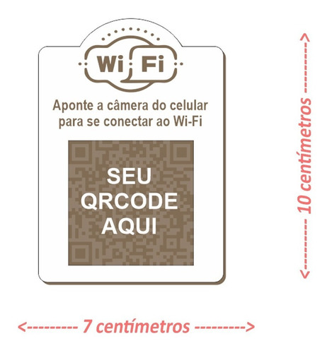 Imagem 1 de 3 de Placa Wi-fi Com Qr Code Em Mdf 3mm - 15x20cm