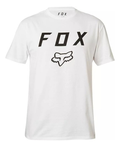 Remera Legacy Moth Manga Corta Blanca Logo Negro  Fox