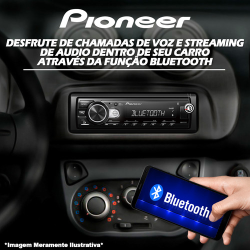 Rádio Pionner Mp3 Player Automotivo Mvh-s235 Bt Mvh Bt Usb