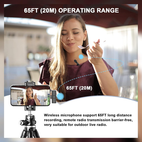 Micrófono De Solapa Inalámbrico Lavalier Para iPhone/iPad/an