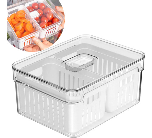 Organizador Geladeira 2,2 Litros Clear Fresh C/ 2 Cestos Ou