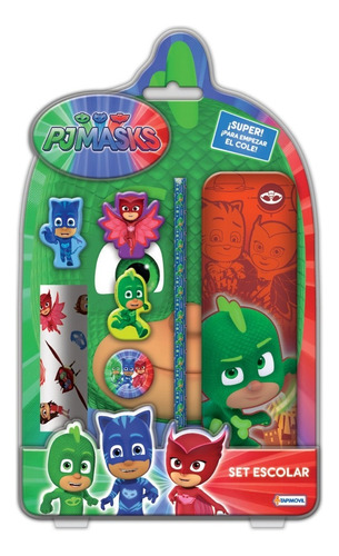 Imagen 3 de 3 de Cartuchera Completa Pj Masks Heroes En Pijama Original