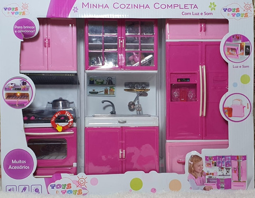 Cozinha Da Barbie Kit 3 Em 1 Com Som Luz Kit Cozinha