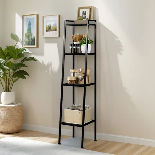 Estantería Multiuso 4 Estantes Metal Resistente LG Color Negro
