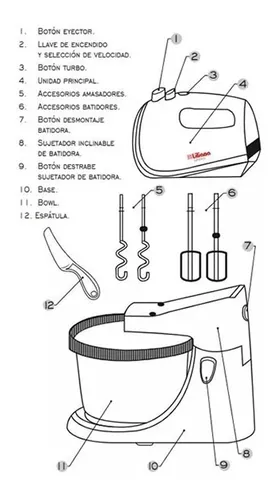 Batidora de pie LILIANA GIRAMIX 450w con bowl giratorio y 3  vel-(AB102)-90049 - Previsora del Paraná
