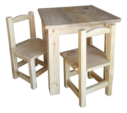 Mesa Infantil Con 2 Sillitas Madera De Pino, Oferta Rosario