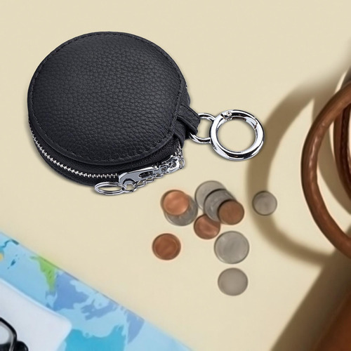 Bolsa De Llave De Bolsa De Lápiz Labial De Pu Cuero Con Una