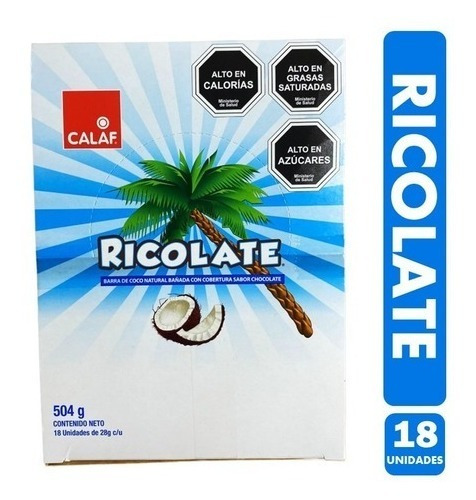 Chocolate Ricolate Bañado En Chocolate(caja Con 18 Unidades)
