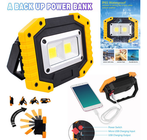 Luz Led Usb Cob Portátil De 30 W, Portátil, Acampada, Trabaj