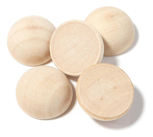 100x Unfinished Half Wooden Beads For Gnome Noses 2cmx1cm