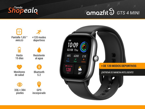 Smartwatch Reloj Inteligente Amazfit Gts4 Mini Negro Cuota-*