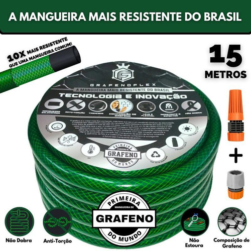 Mangueira De Jardim Grafenoflex Pvc 15m - Resistente