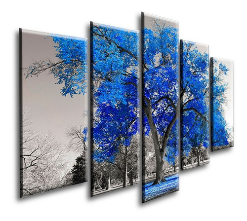 Quadro Decorativo Árvore Grande Várias Cores 129x61 5pc Sala