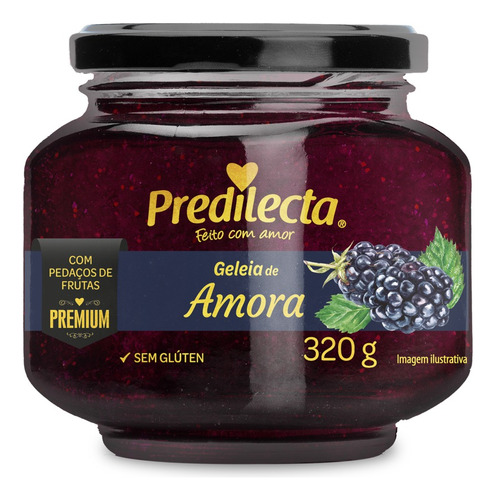 Geléia Predilecta Premium amora em vidro sem glúten 320 g