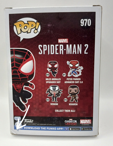 Funko Pop Miles Morales Upgraded Suit 970 Spider Man 2 Gamer (Usado)