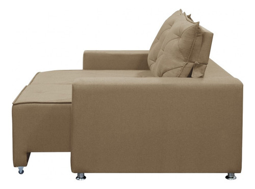 Sofá Retrátil 2 Lugares Bariloche 1.80cm Star Confort Cor Capuccino Desenho Do Tecido Liso