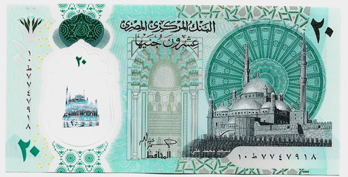 Fk Billete Egipto 20 Libras 2022 Polimero Lanzamiento 