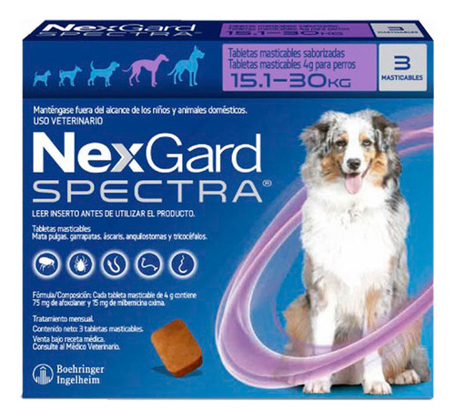 Nexgard Spectra L X 3 Tab 75.875 Mg De 15.1 A 30 Kg