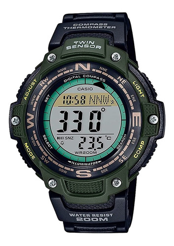 Reloj Casio Sgw-100-3a Brújula Termo Alarma 200m Resistent